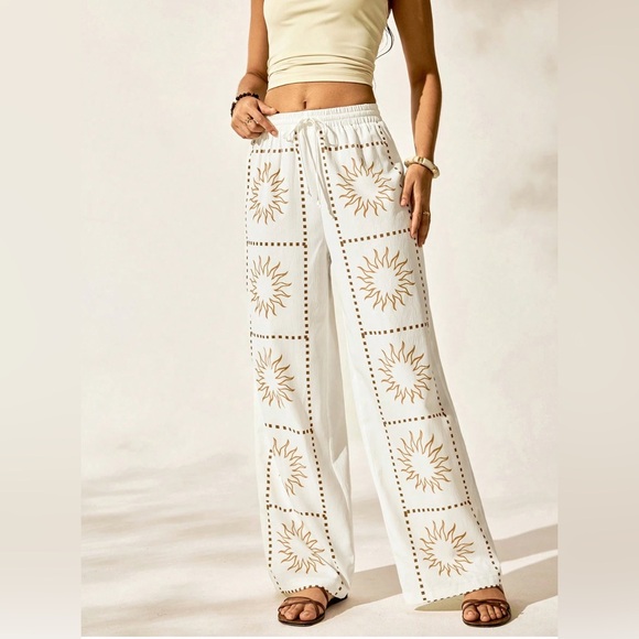 Boho Celestial Sun Print Pants - Picture 5 of 7